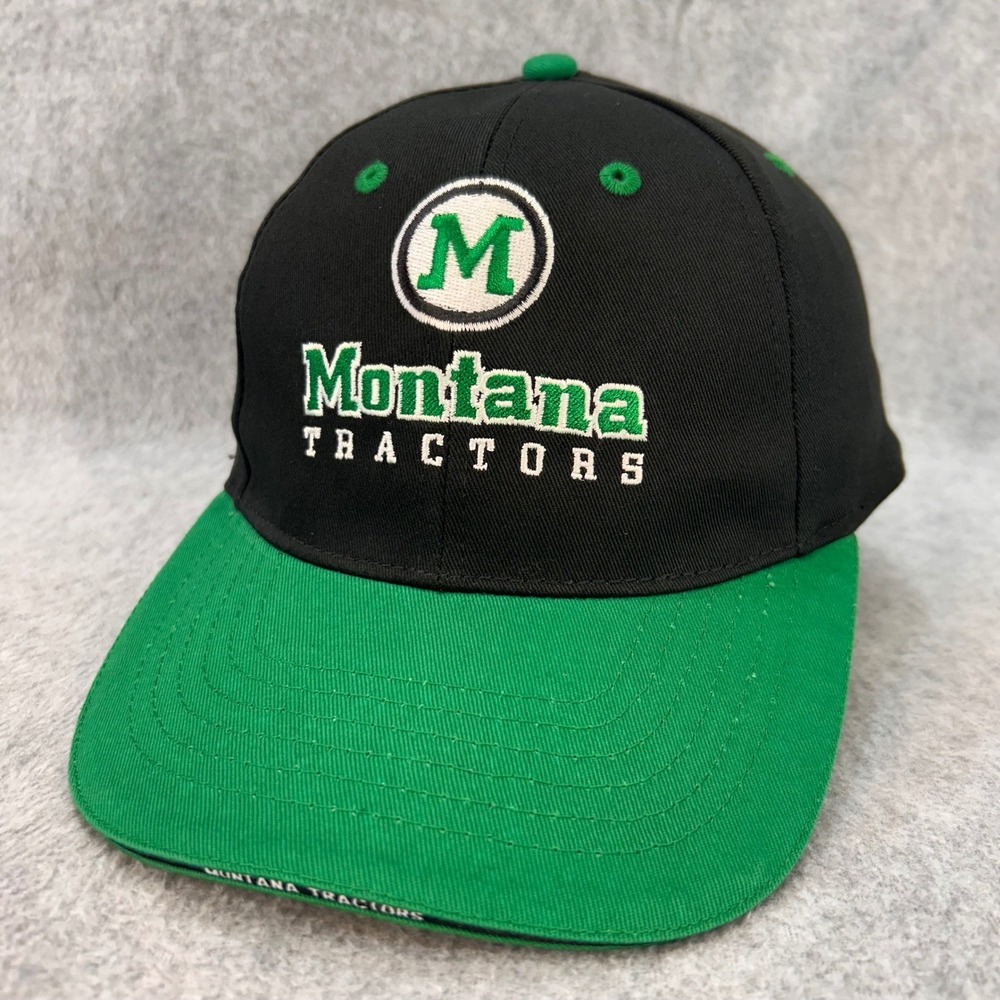 Montana Tractors Mens Black Green Montana Tractors Hat Embroidered OSFA